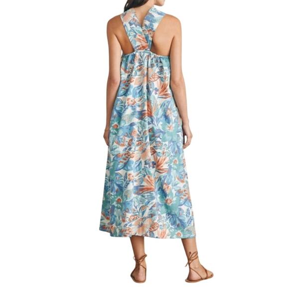 Faherty dress Bay Twist sleeveless halter midi floral size X-Large XL - Picture 8 of 8